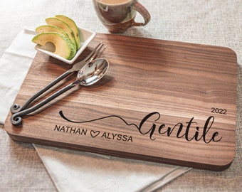 Personalized Cutting Board Wedding Gifts Custom Bamboo Charcuterie Boards, Engraved Cutting Board, Unique Bridal Shower Gift Engagement Gift