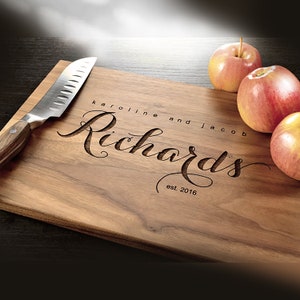 Personalized Cutting Board Custom Wedding Gift, Engraved Charcuterie Board, Anniversary Gift Unique Engagement, Housewarming Gift for Couple