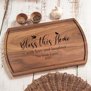 Personalized Cutting Board Custom Housewarming Gift - Unique Gift for Family, First Home, Engraved Charcuterie Board, Realtor Closing Gift