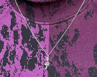 sustainable MUSHROOM sterling silver symbol necklace - sustainable sterling silver, handmade in canada.