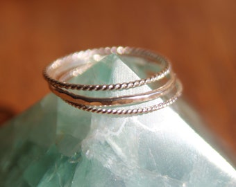 STACKING DEAL: buy two get one FREE! Handmade, recycled, fair trade, sustainable, zero waste stacking ring combo.