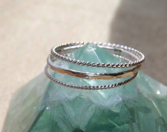 Handmade, recycled, fair trade, sustainable, zero waste stacking ring combo. STACKING DEAL: buy two get one FREE!