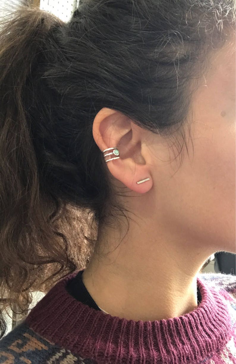Sterling Silver Opal Ear Cuff Etsy