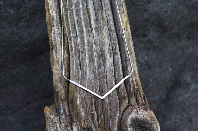 fair trade Geo short Triangle Sustainable Sterling Silver Necklace Hand Made in Toronto eco-friendly