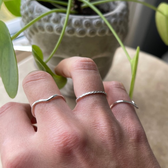 Natural Recycled Sterling Silver Ring Sustainable Sterling Silver