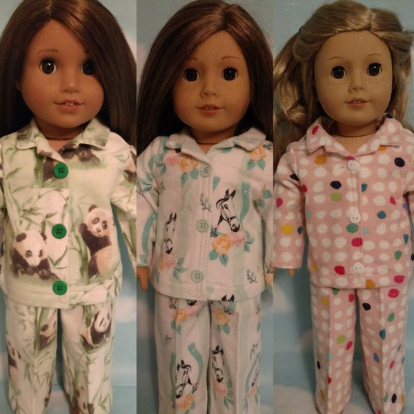 18 inch doll clothes, Pajamas fits 18" American Girl Dolls 404abc