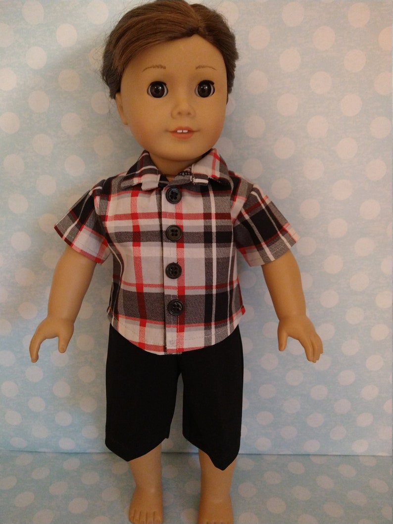 18inch Boy Doll Clothes Shirt button Down and Shorts Fits Etsy