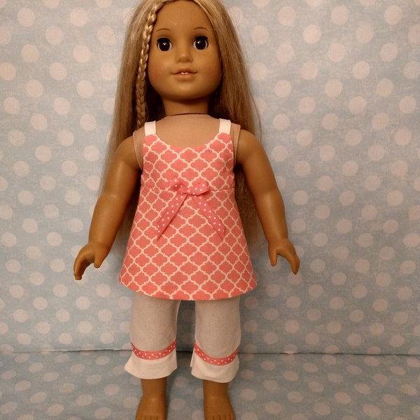 Top and Capri pants - Fits most 18" girl dolls - 18-inch doll clothes - American Made 650a