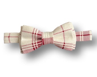 Red + White Plaid Bow Tie