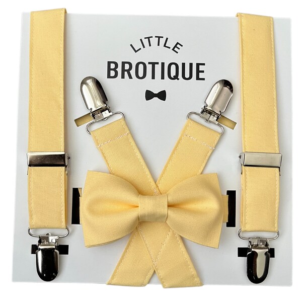 Yellow Bow Tie and Suspender Set
