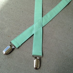 Sweet Mint Bow Tie and Suspender Set for Babies, toddlers, boys, and men. image 3
