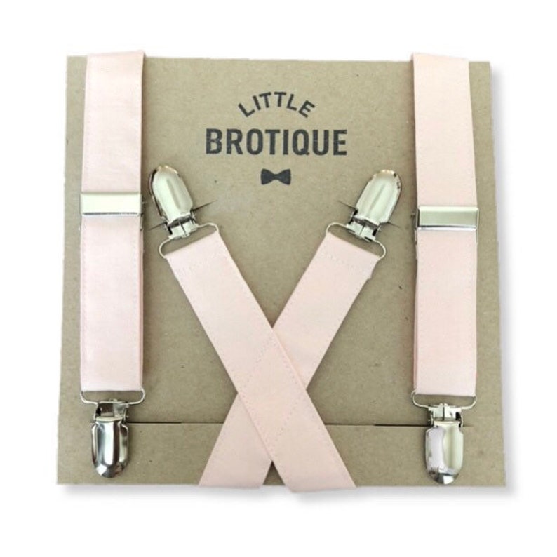 blush suspenders and bow tie