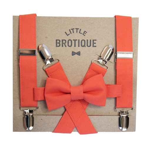 Coral Bow Tie and Suspender Set for Men Boys Toddlers and Etsy