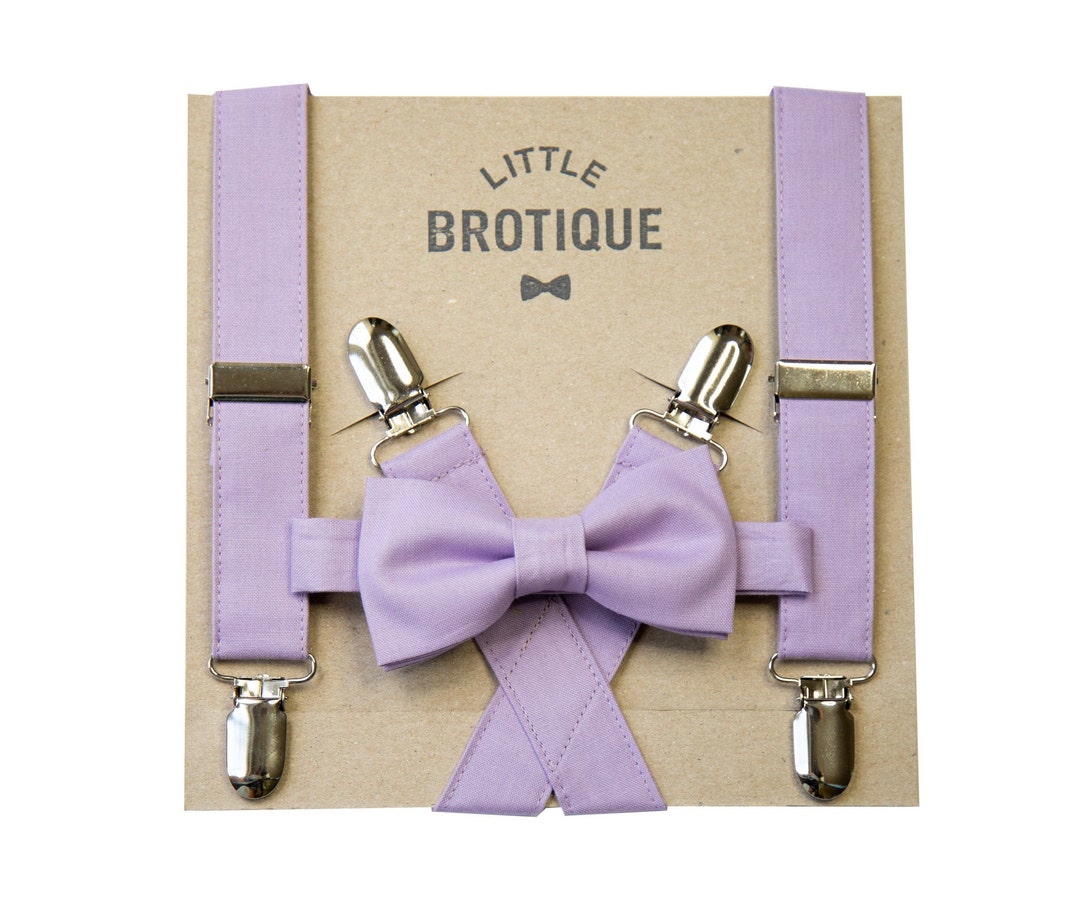 Lavender Bow Tie and Suspender Set for Men, Boys, Toddlers, and Babies