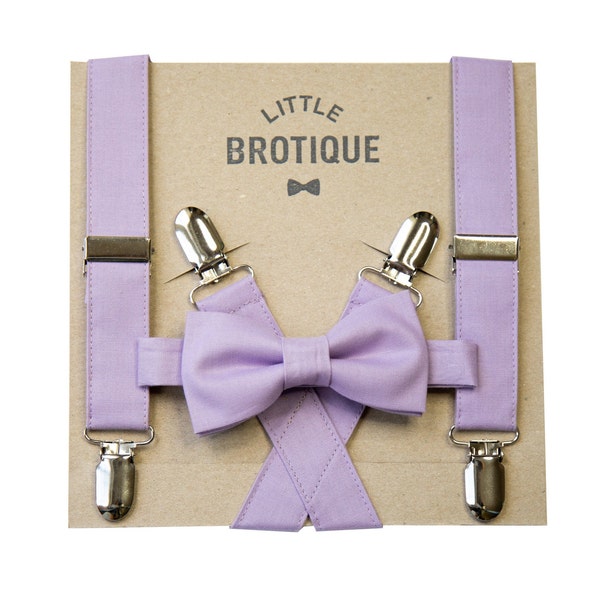 Lavender Bow Tie and Suspender Set for men, boys, toddlers, and babies.
