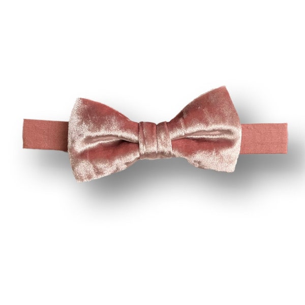 Dusty Rose Velvet Bow Tie