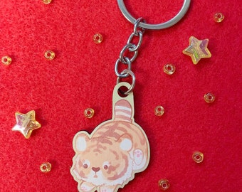 Year of the Tiger Chibi Wood Keychain