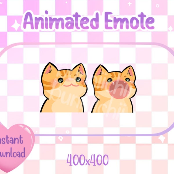 Animated Orange Tabby Pop Cat Twitch/Discord Emote & Sticker