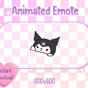 Animated Kawaii Gothic Skull Bunny Bongo Cat Twitch/Discord Emote & Sticker