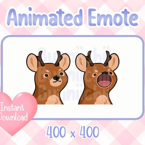 Animated Brown Deer Pop Cat Twitch/Discord Emote & Sticker