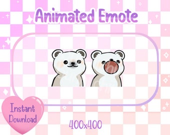 Animated White Polar Bear Pop Cat Twitch/Discord Emote & Sticker