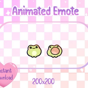 Animated Cute Tiny Froggy Pop Cat Twitch/Discord Emote image 1