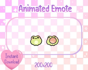 Animated Cute Tiny Froggy Pop Cat Twitch/Discord Emote