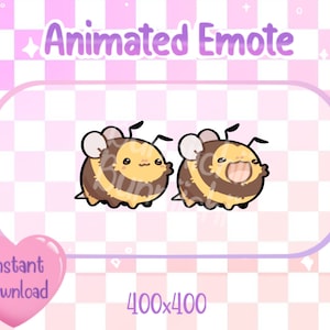 Animated Cute Bee Pop Cat Twitch/Discord Emote & Sticker