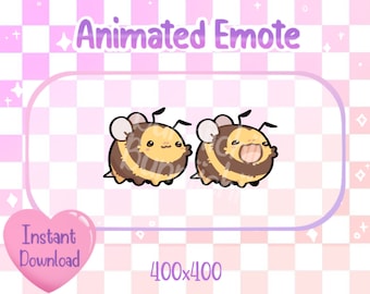 Animated Cute Bee Pop Cat Twitch/Discord Emote & Sticker