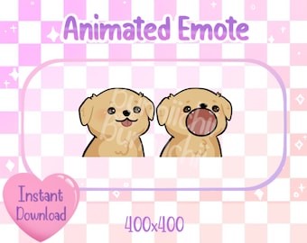 Animated Golden Retriever Pop Cat/Dog/Puppy Twitch/Discord Emote & Sticker