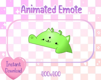 Animato Green Alien Bongo Cat Twitch / Discord Emote & Sticker
