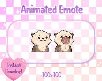 Animated Cute Otter Pop Cat Twitch/Discord Emote & Sticker