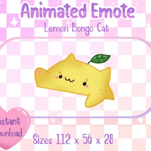 Animated Lemon Bongo Cat Twitch/Discord Emote & Sticker image 1