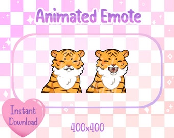 Animato Orange Tiger Pop Cat Twitch / Discord Emote & Sticker