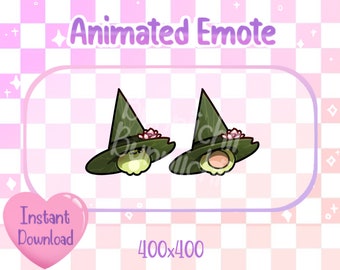 Animato Cute Tiny Witch Froggy Pop Cat Twitch / Discord Emote & Sticker