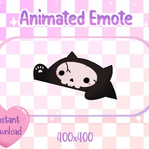 Animated Skeleton Bongo Cat Twitch/Discord Emote & Sticker image 1