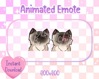 Animated Siamese Pop Cat Twitch/Discord Emote & Sticker