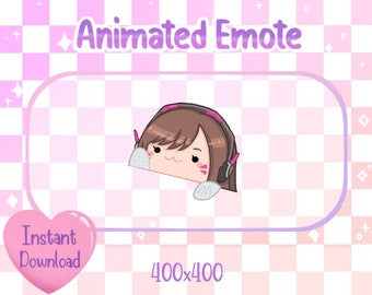 Animated D.Va Bongo Cat - Overwatch Twitch/Discord Emote & Sticker