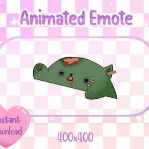 Animated Zombie Bongo Cat Twitch/Discord Emote & Sticker