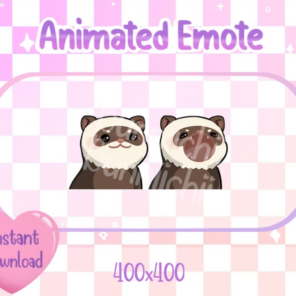 Animated Cute Ferret Pop Cat Twitch/Discord Emote & Sticker