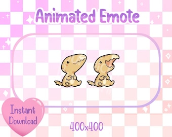 Animato Velociraptor Chibi Dinosauro Pop Cat Twitch / Discord Emote & Sticker