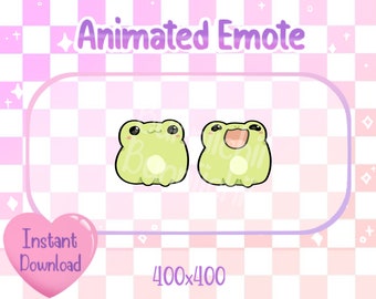 Animated Cute Froggy Pop Cat Twitch/Discord Emote & Sticker