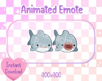 Animato Cute Shark Pop Cat Twitch / Discord Emote & Sticker