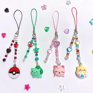 Colorful Friends Handmade Beaded Cellphone Charms