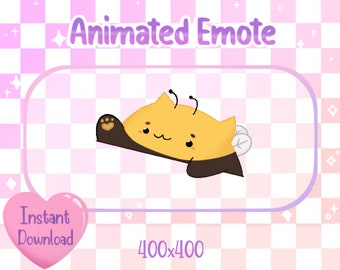 Animated Bee Cat Bongo Cat Twitch / Discord Emote & Sticker