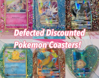 DISCOUNTED DEFECTED Pokemon Card Resin Coasters (Read Description for Details!)