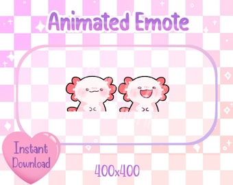 Animated Cute Axolotl Pop Cat Twitch/Discord Emote & Sticker