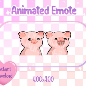 Animated Pink Piggy Pop Cat Twitch/Discord Emote & Sticker