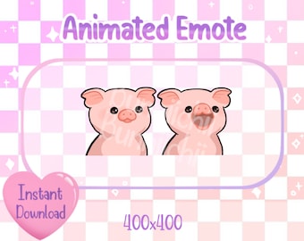 Animated Pink Piggy Pop Cat Twitch/Discord Emote & Sticker