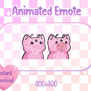 Animated Pink Alien Pop Cat Twitch/Discord Emote & Sticker